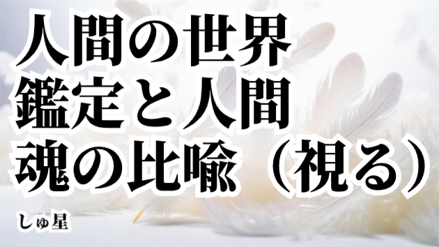 人間の世界①「鑑定と人間の世界」「魂の比喩（視る）」しゅ星